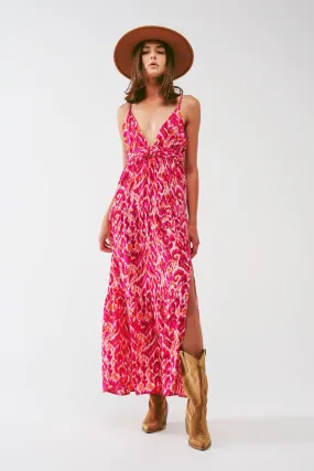 Floral maxi Dress - Fuchsia