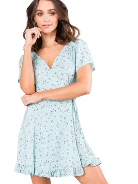 Free Soul Wrap Dress - Pale Aqua