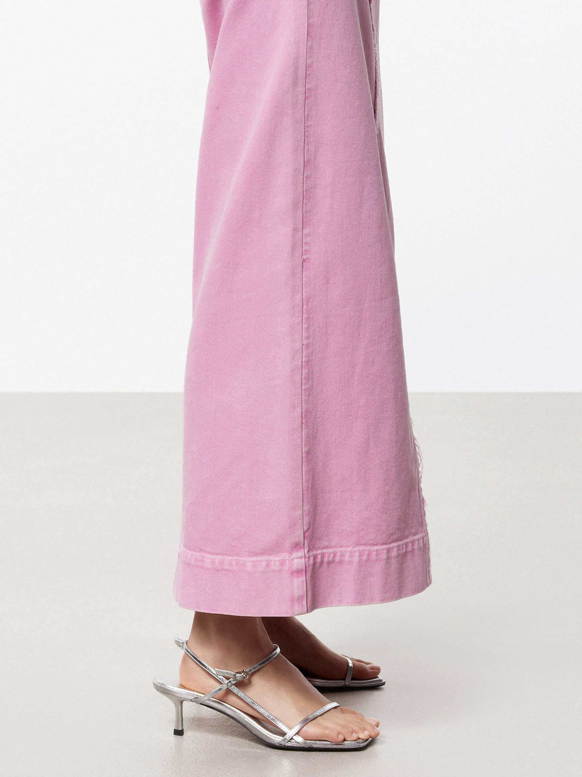 Front Slit Pink Skirt