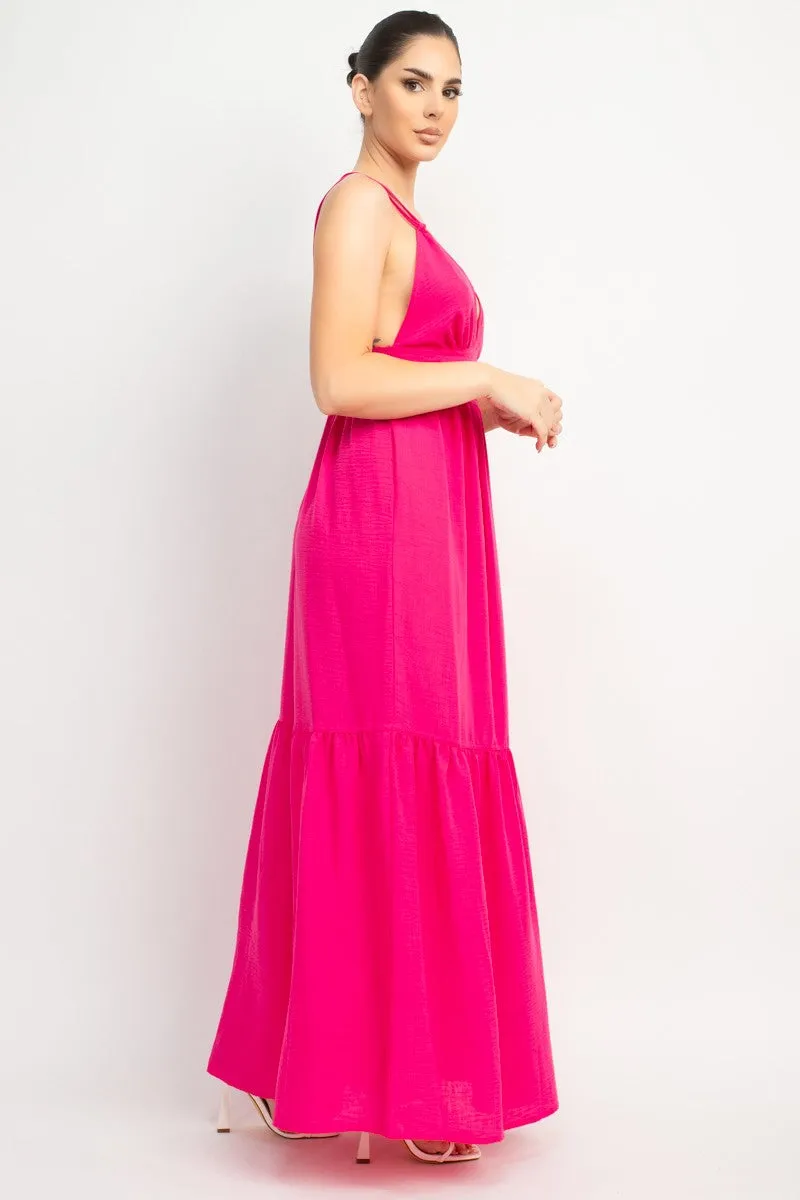 Fuchsia Tiered Maxi Dress