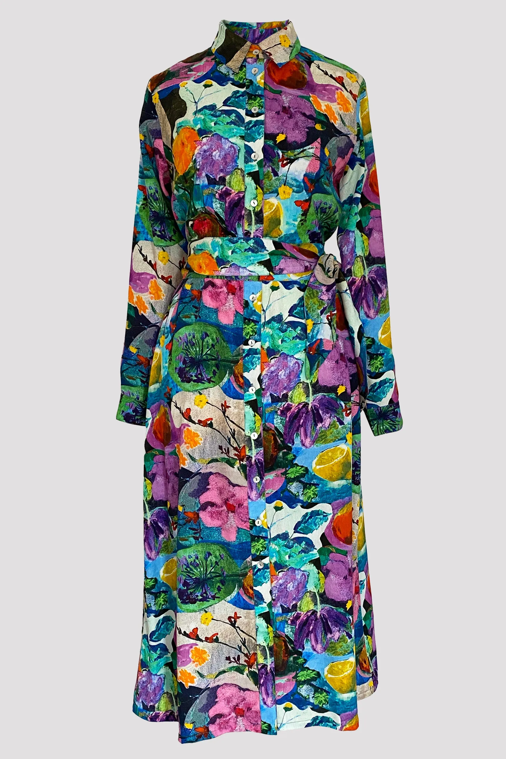 Gaia Still Life Maxi Shirt Dress