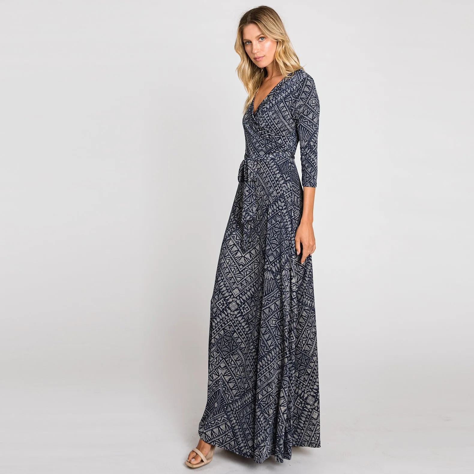 Geo Diamond Venechia Maxi Wrap Dress