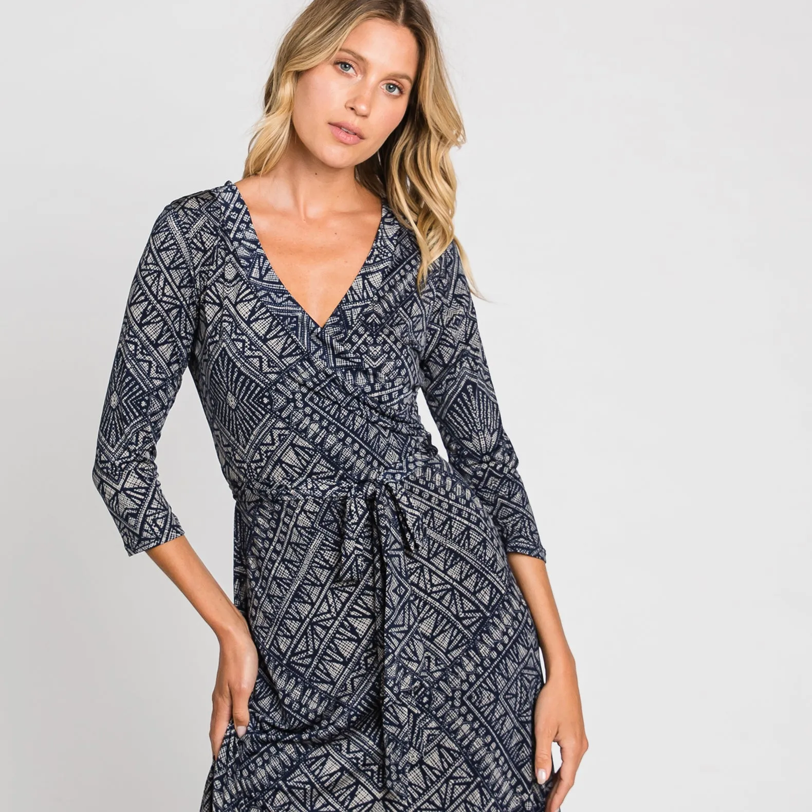 Geo Diamond Venechia Maxi Wrap Dress