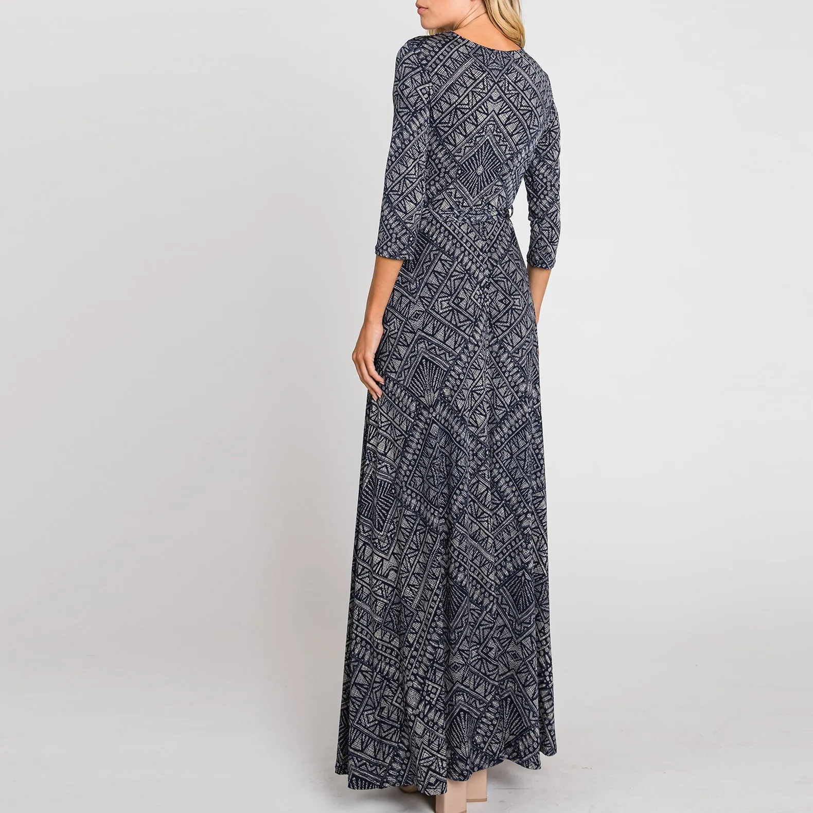 Geo Diamond Venechia Maxi Wrap Dress