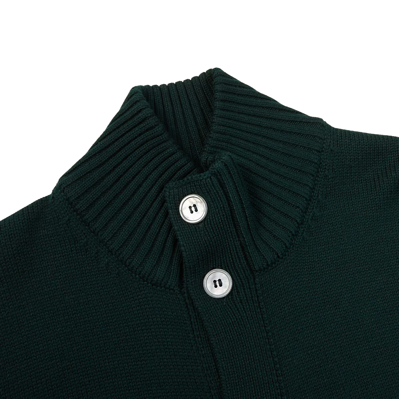 Green Merino Wool Button Cardigan