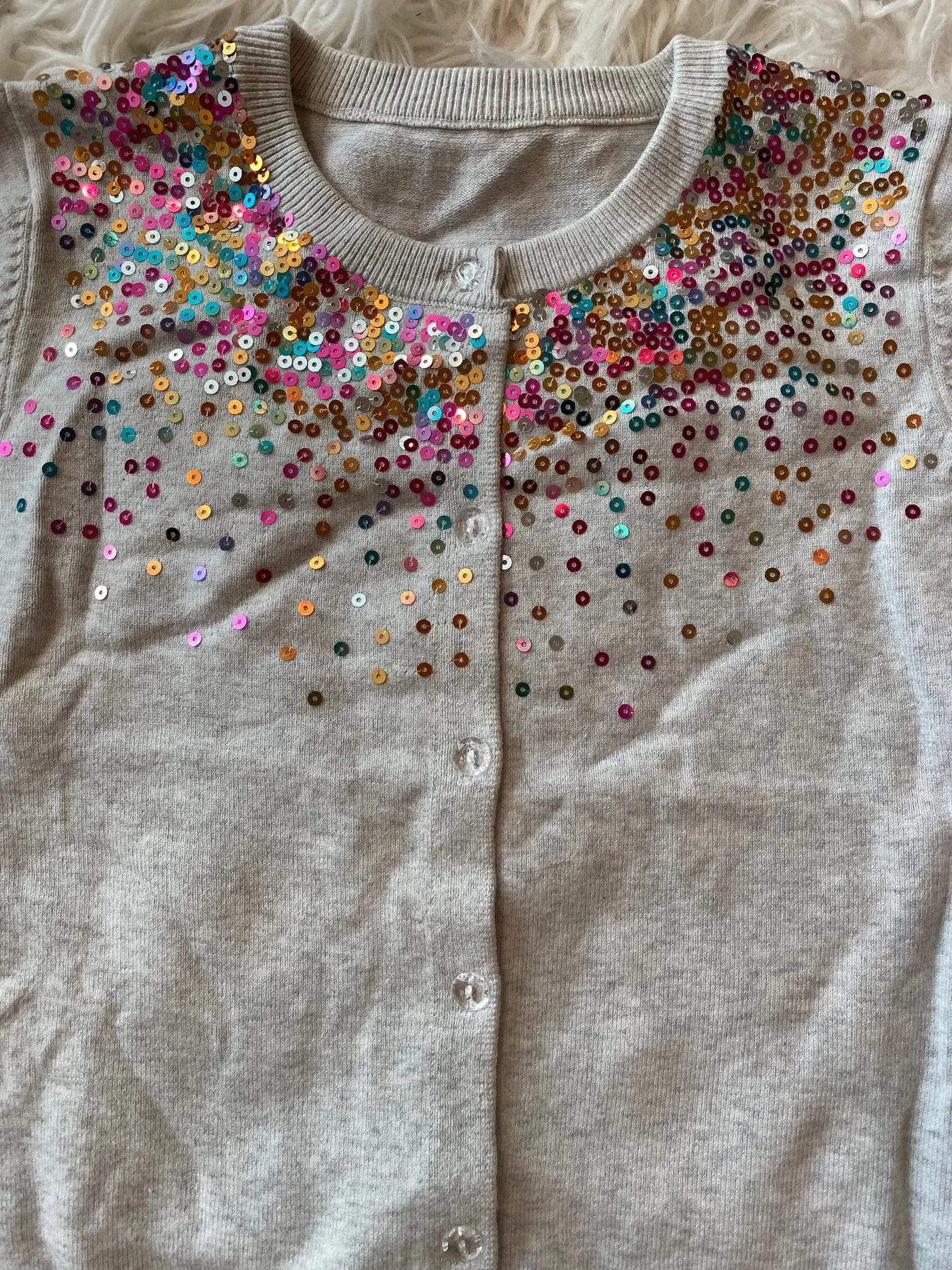 Grey Sequin Cardigan