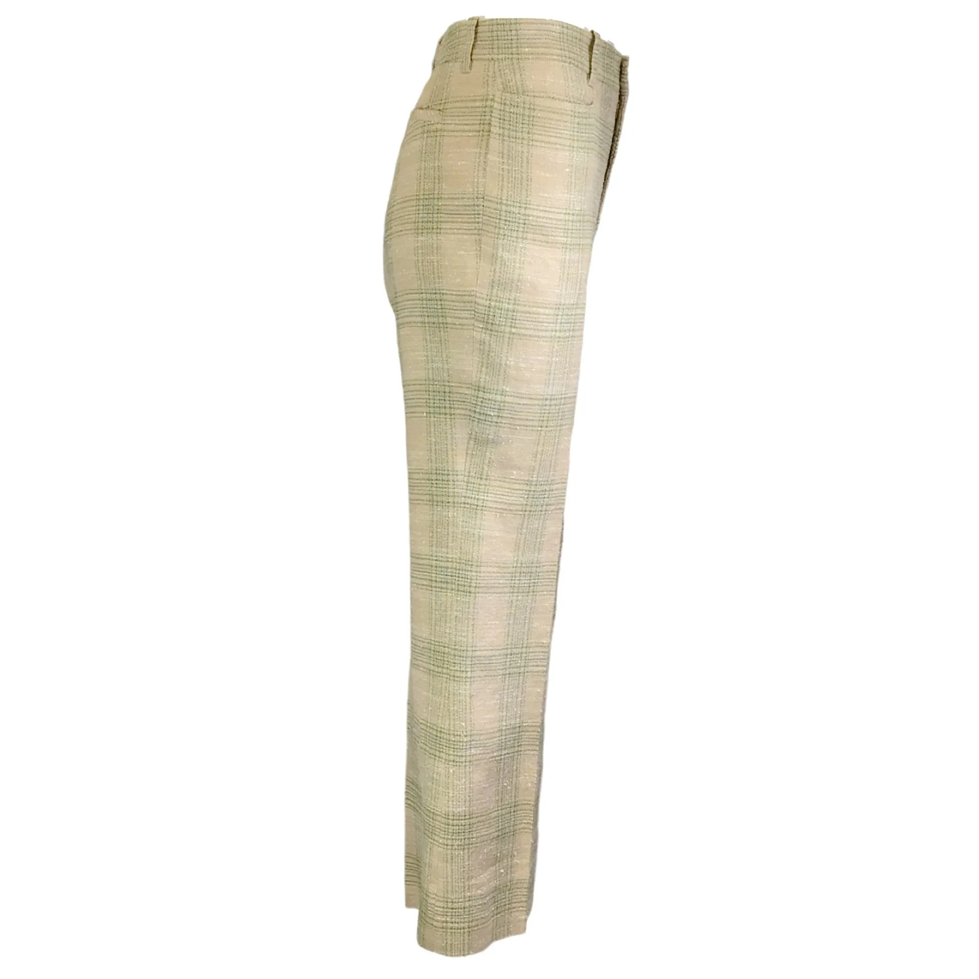 Gucci Beige / Green Check Linen Pant