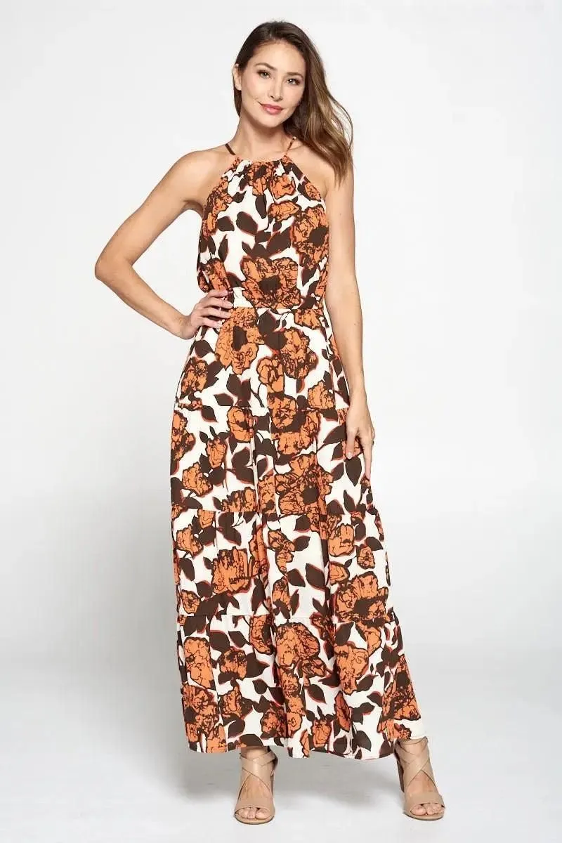 Halter Neckline Maxi Dress