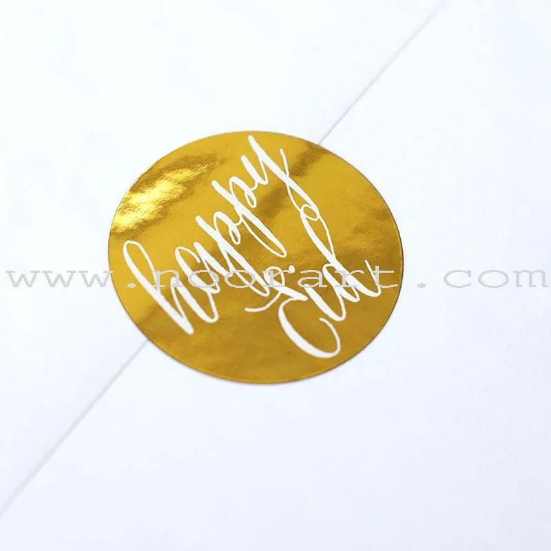 Happy Eid Gold Circle Stickers