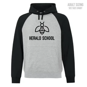 Herald School Bee Logo Two-Tone Pullover Hoodie (T1009-F2550)