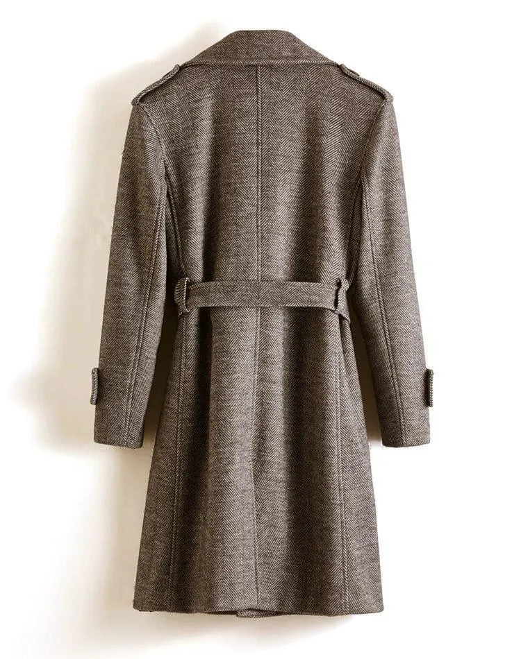 Herringbone Winter Coat For Men