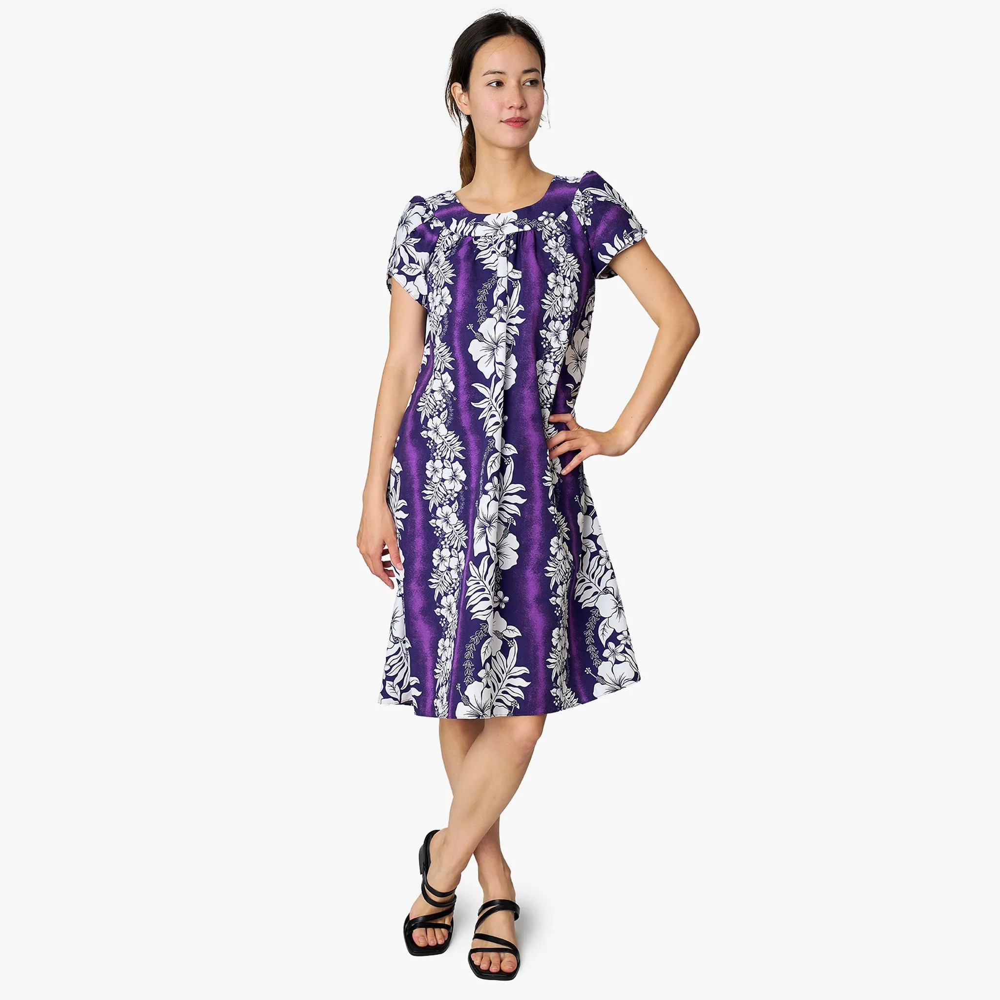 Hibiscus Lauae Panel Tulip Sleeve Short Dress