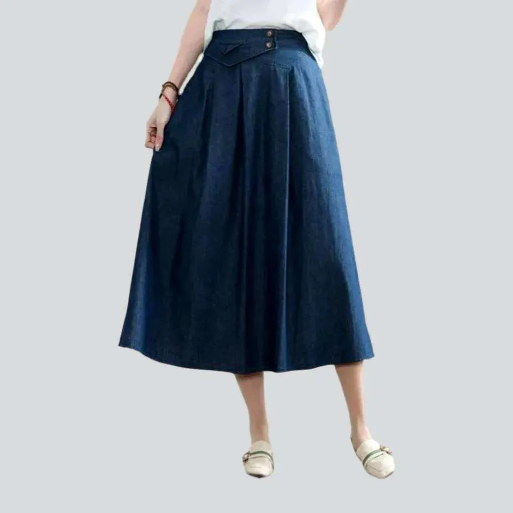 High-waist classic jeans skirt
 for ladies