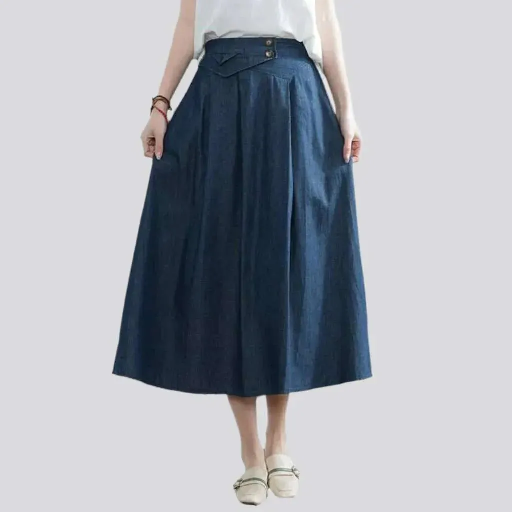 High-waist classic jeans skirt
 for ladies