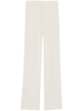 high-waisted satin trousers