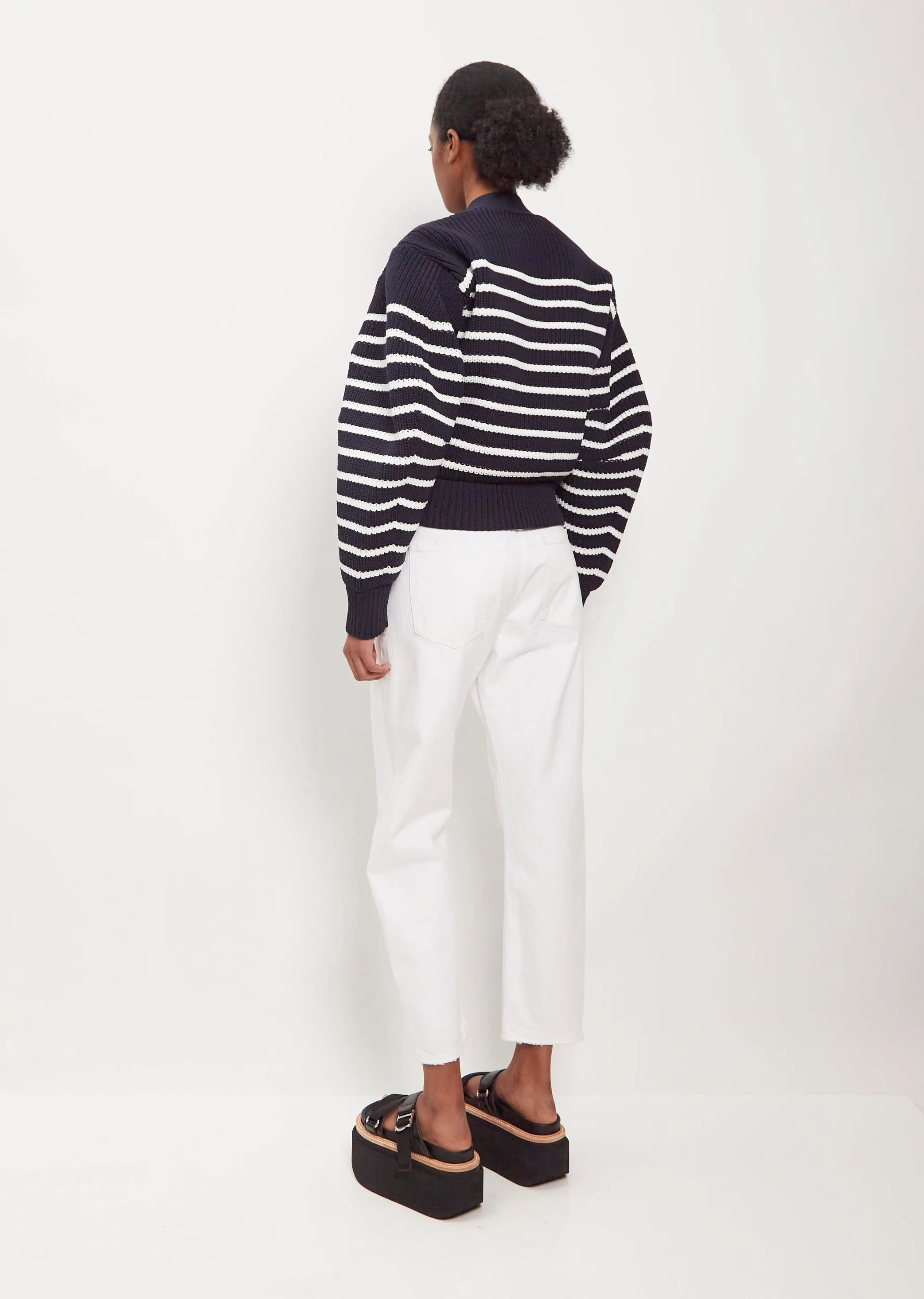 Horizontal Stripe Knit Cardigan