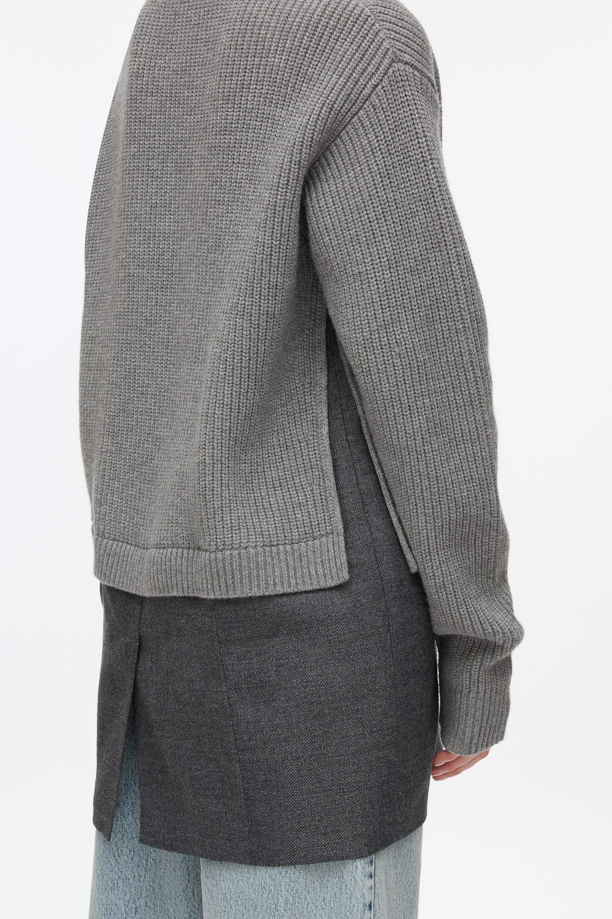 Hybrid Cardigan with Blazer Hem