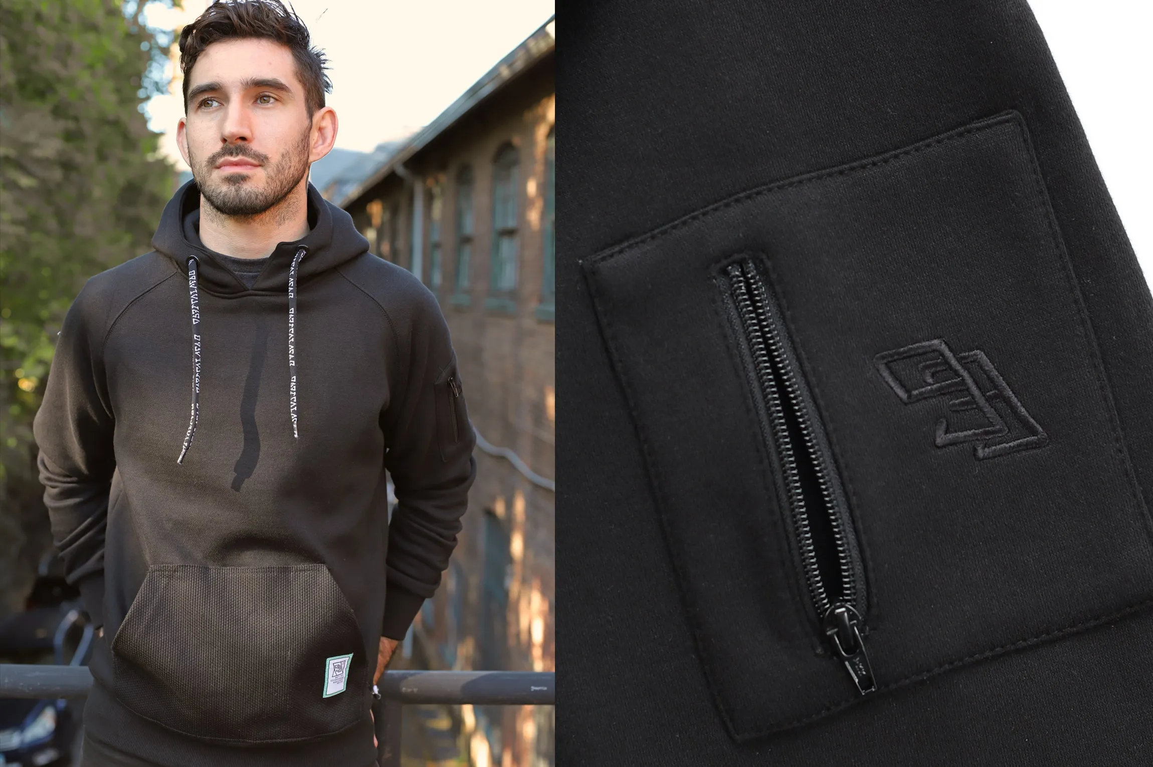 HYBRID Hoodie (Pearl Weave Integrated) - Black