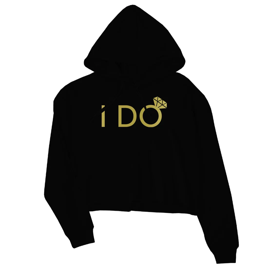 I Do She Said Yas-GOLD Womens Crop Hoodie Cute Wonderful Wedding