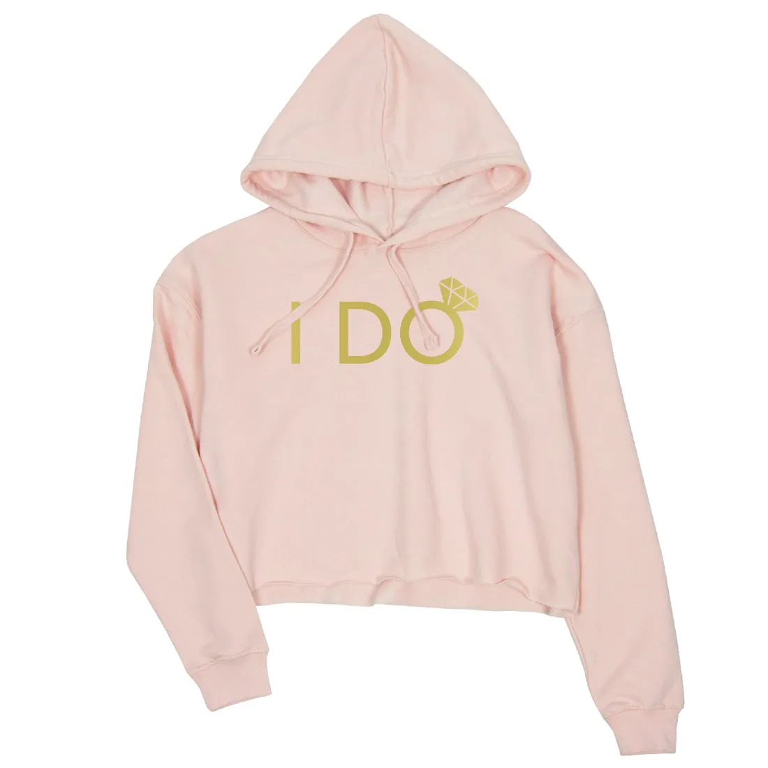 I Do She Said Yas-GOLD Womens Crop Hoodie Cute Wonderful Wedding