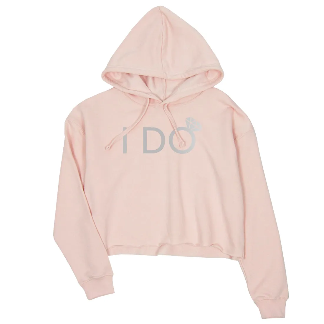 I Do She Said Yas-SILVER Womens Crop Hoodie Wholesome Bridal Gift