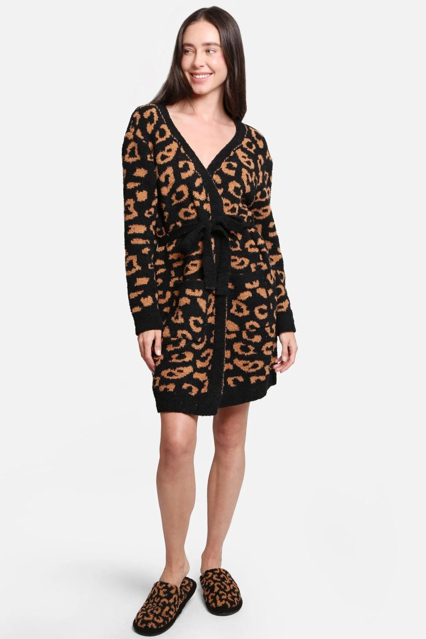 JCL1009 Leopard Super Lux Robe/Cardigan