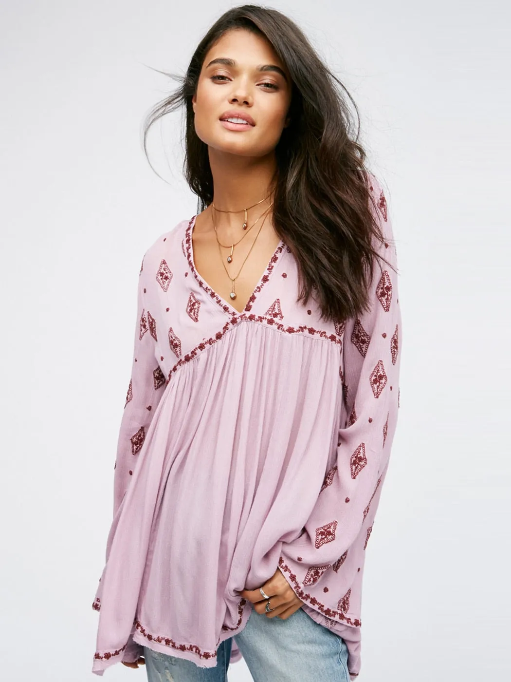 Jillian Embroidered Boho Mini Dress