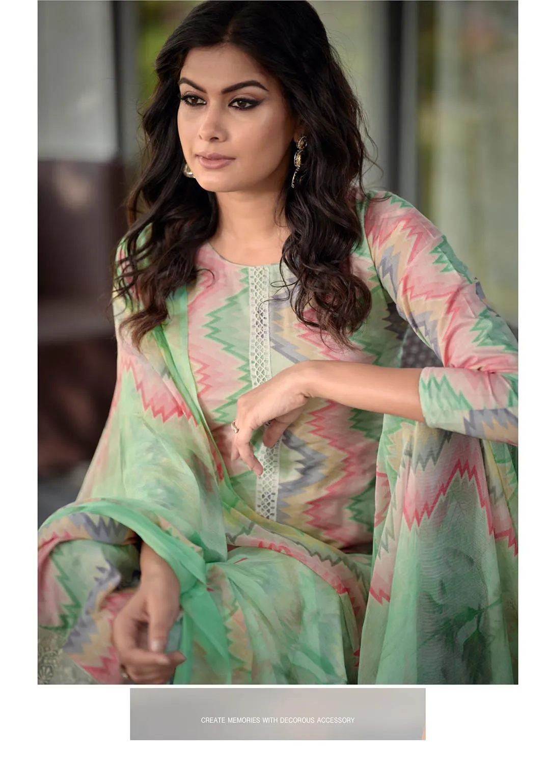 Kilory Lawn Cotton Unstitched Suit Set with Chiffon Dupatta