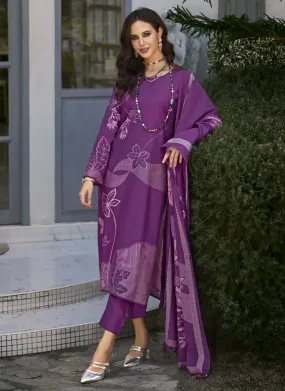 Kilory Party Wear Purple Muslin Unstitched Salwar Suit Dress Material