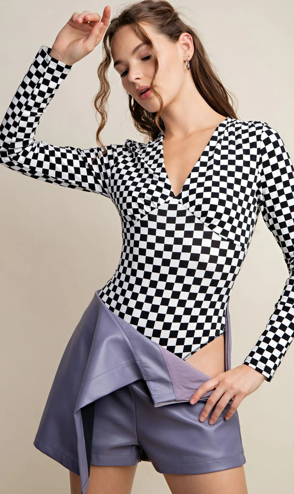 Kori Checkered Bodysuit