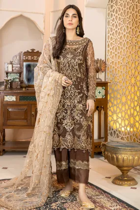 La Bella by Imrozia Embroidered Chiffon Collection – L-240 Martini