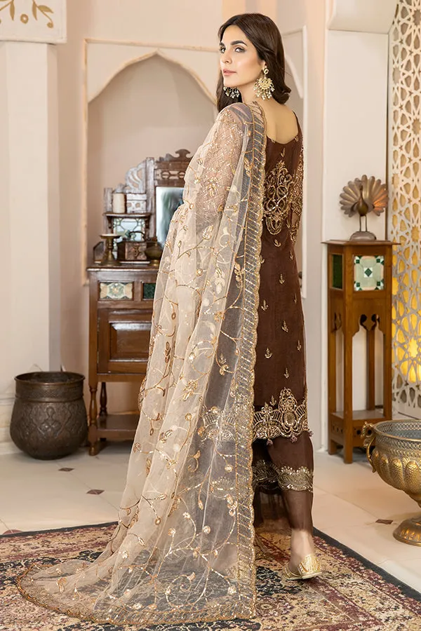 La Bella by Imrozia Embroidered Chiffon Collection – L-240 Martini