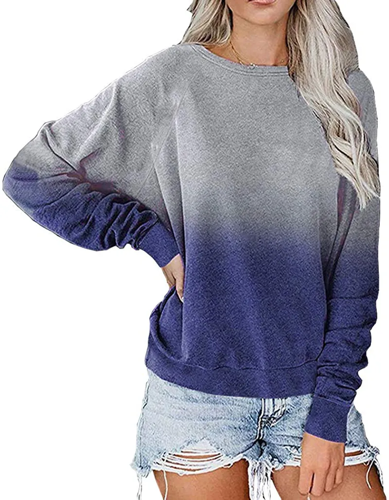 LAMISSCHE Womens Crewneck Long Sleeve Sweatshirt Casual Solid Pullover Lightweight Tops