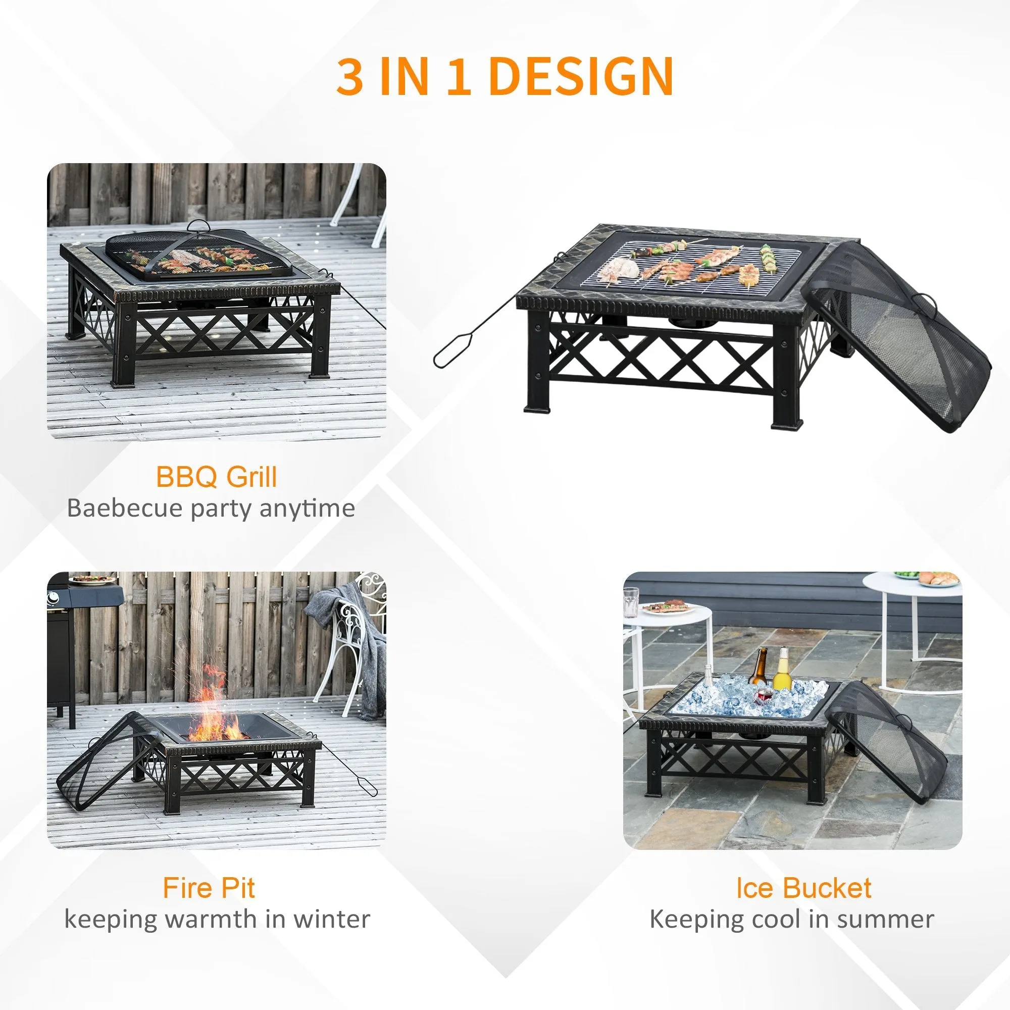 Large Outdoor Fire Pit Table