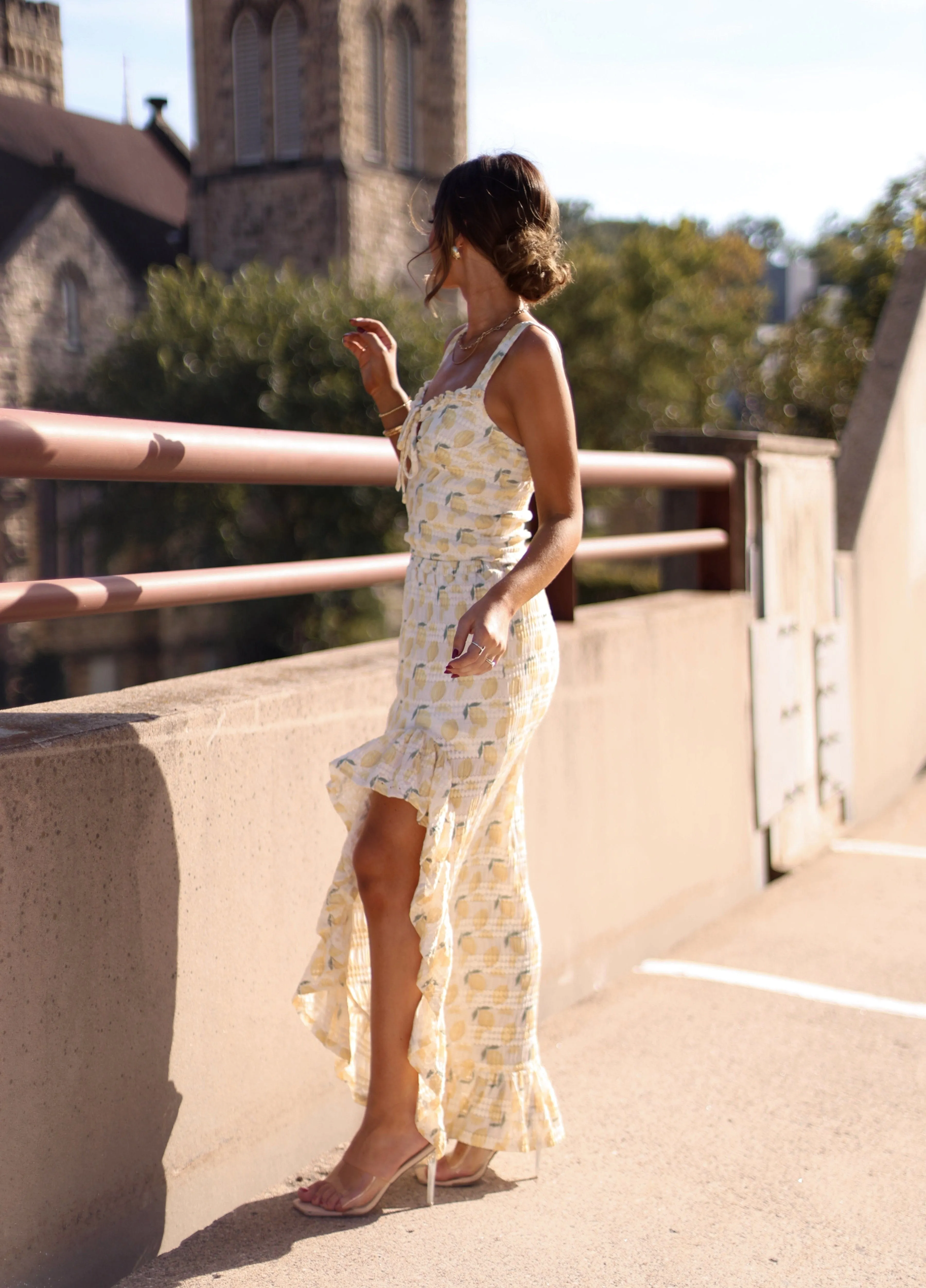 Lemon Lace Maxi Skirt