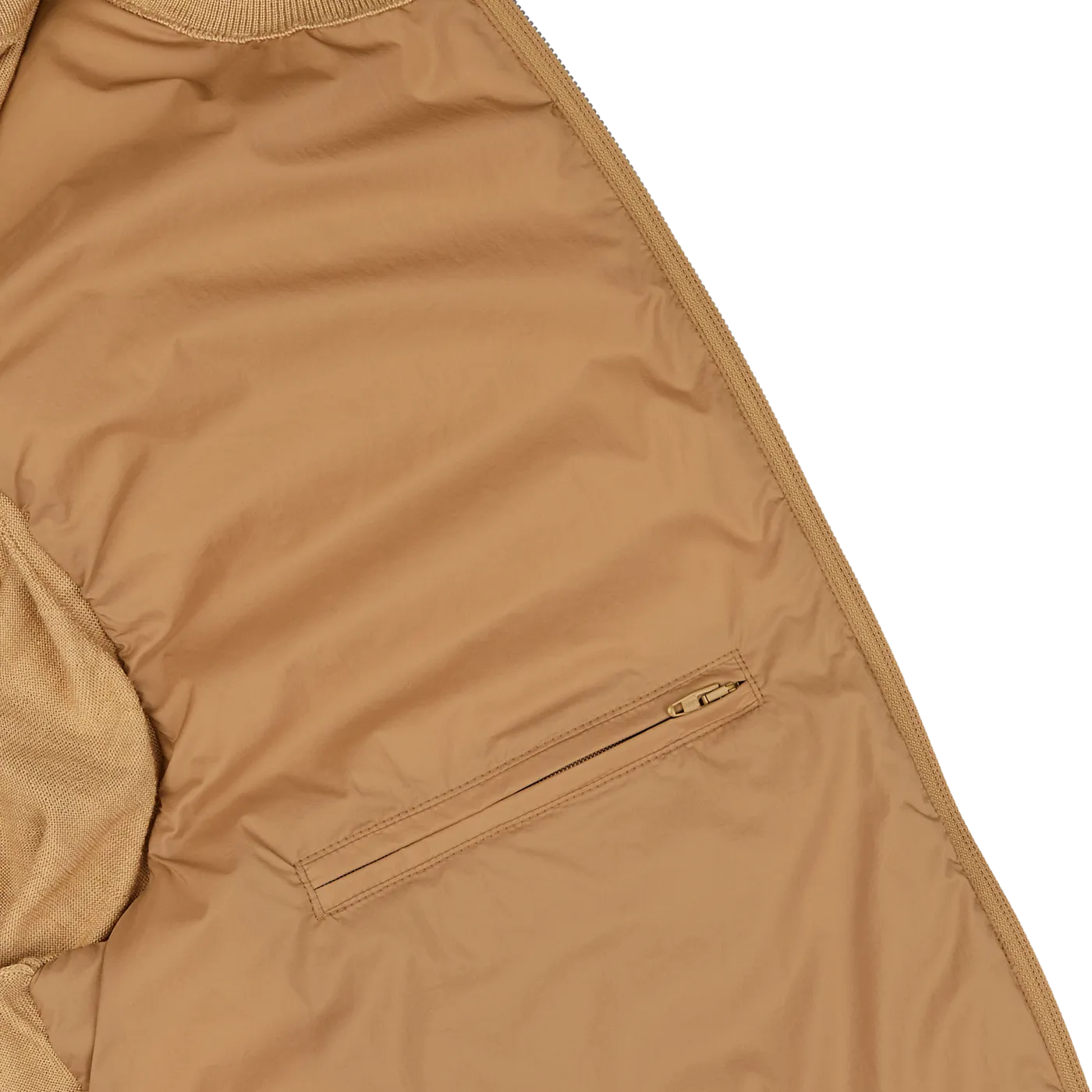 Light Camel Wool Silk Nylon Padded Jacket