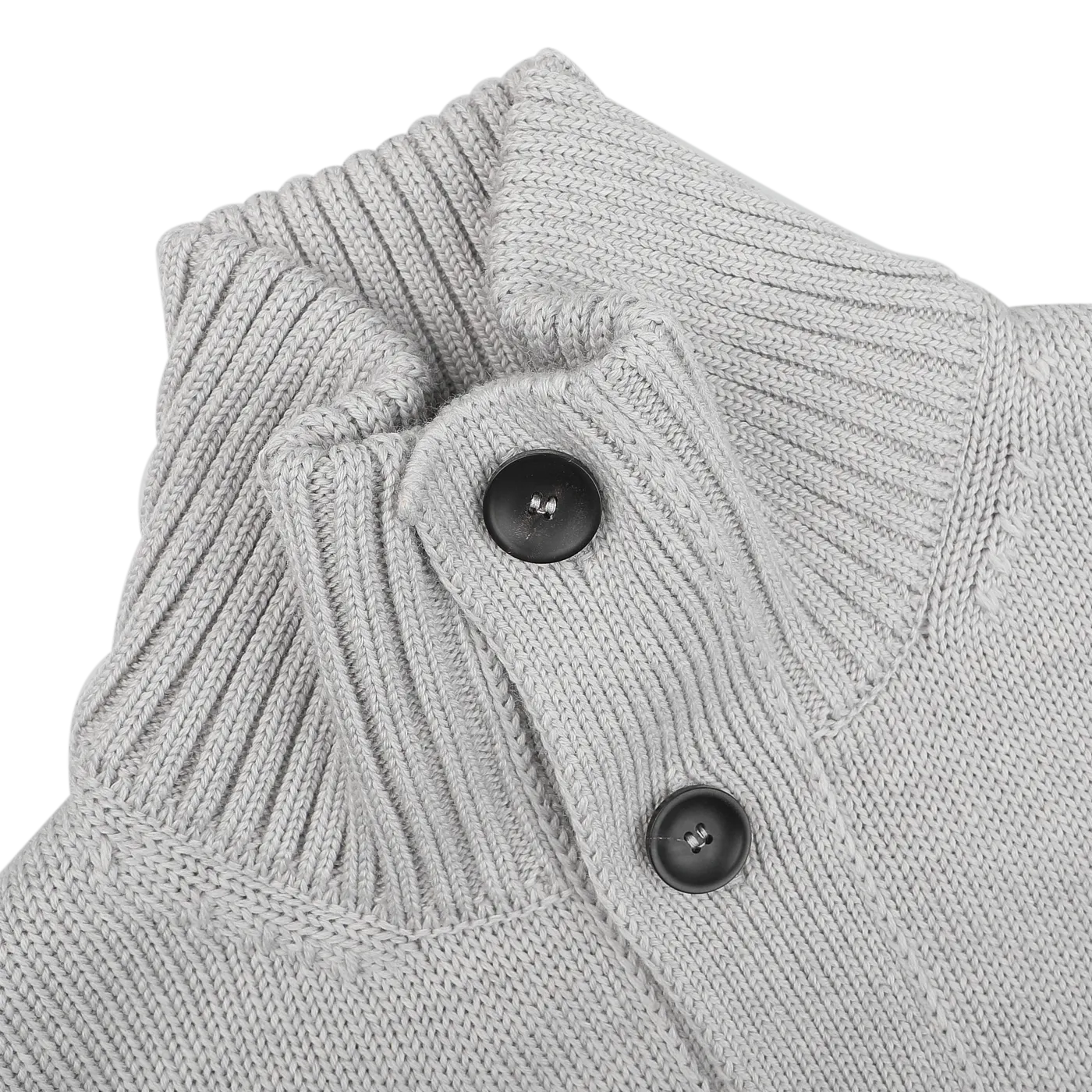 Light Grey Merino Wool Button Cardigan