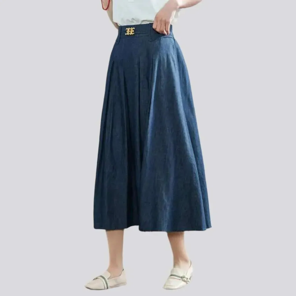 Long classic denim skirt
 for ladies