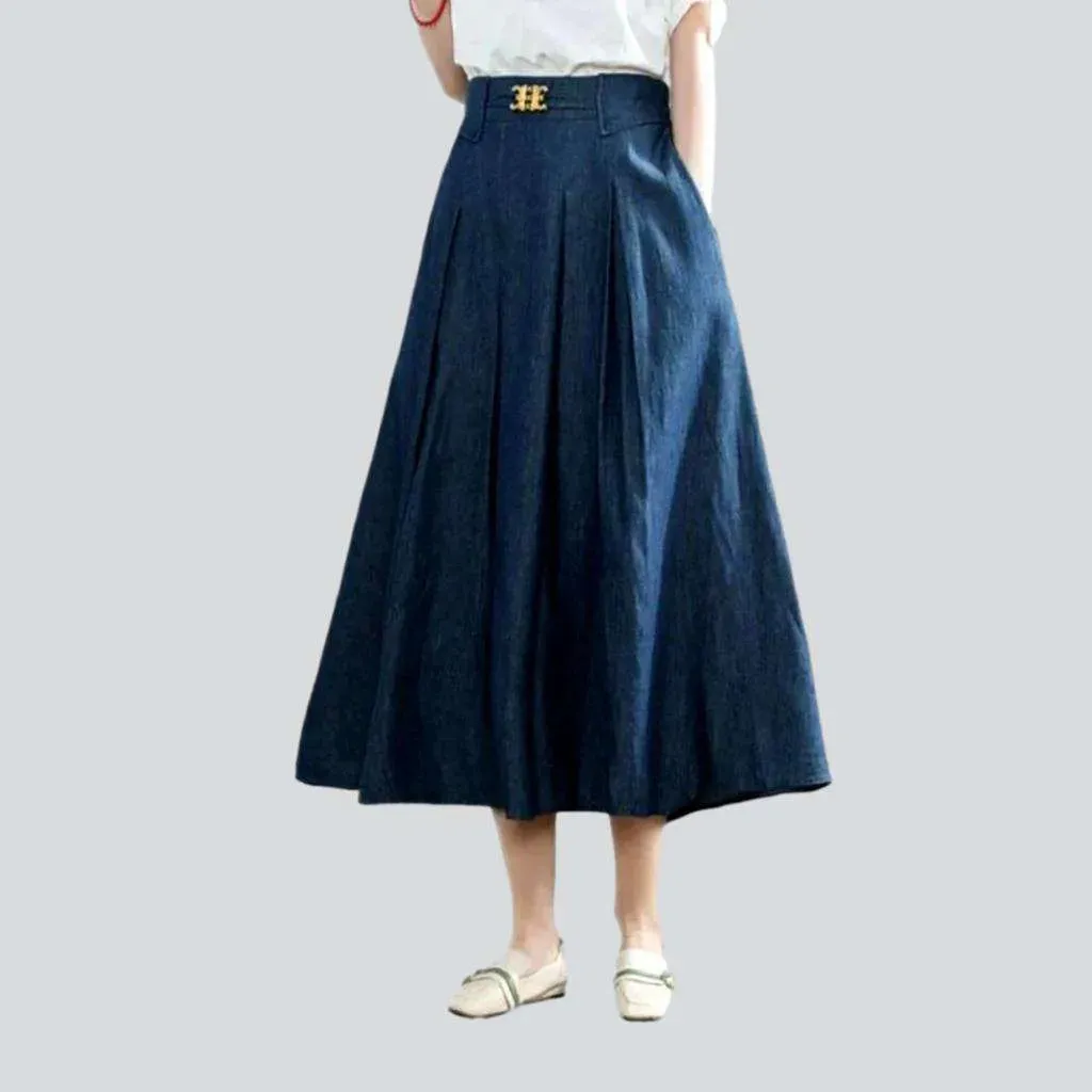 Long classic denim skirt
 for ladies