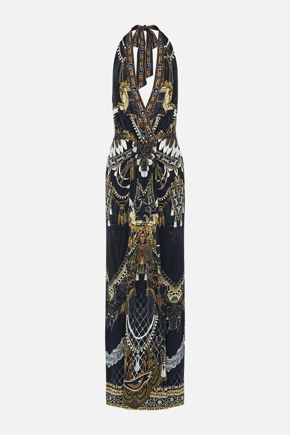 LONG JERSEY HALTER DRESS RAVIN RAVEN