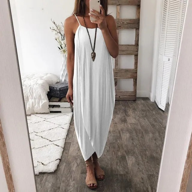 Loose Straps Sleeveless Dress Elegant  Casual