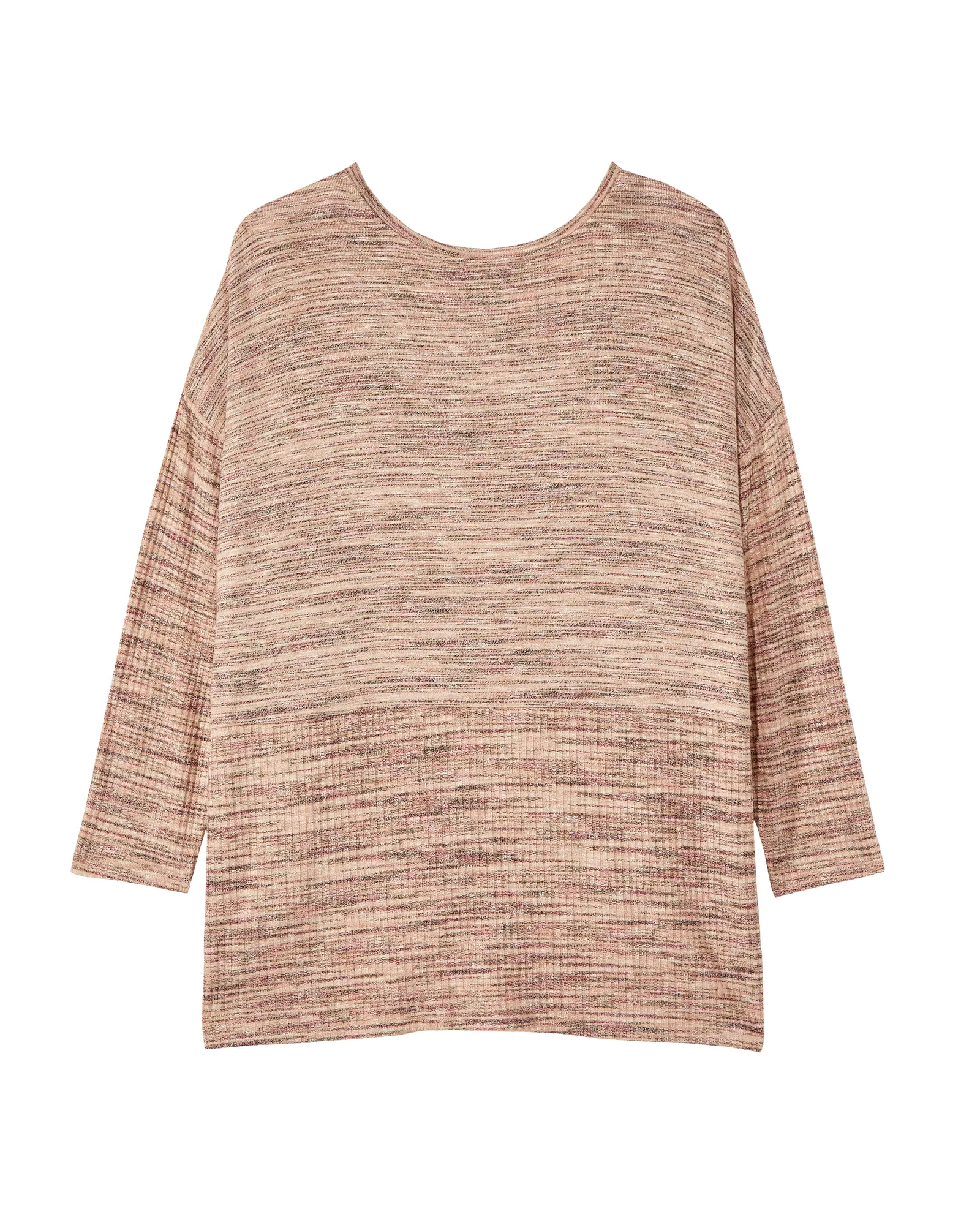 Louise Scoop Neck Knit Top | Pink / White