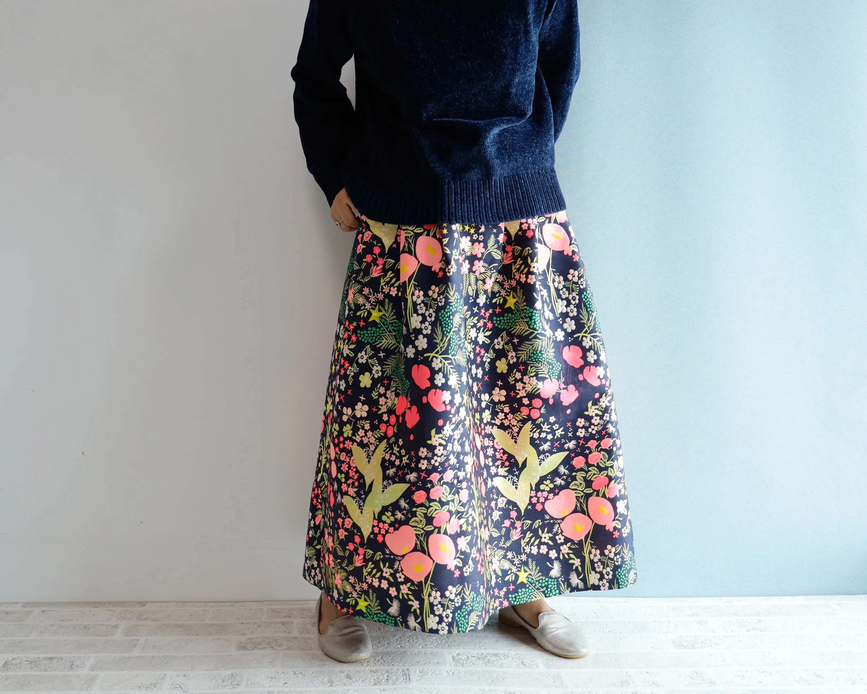 <S17A90> CRAZY WOVEN Skirt  -Length 90cm