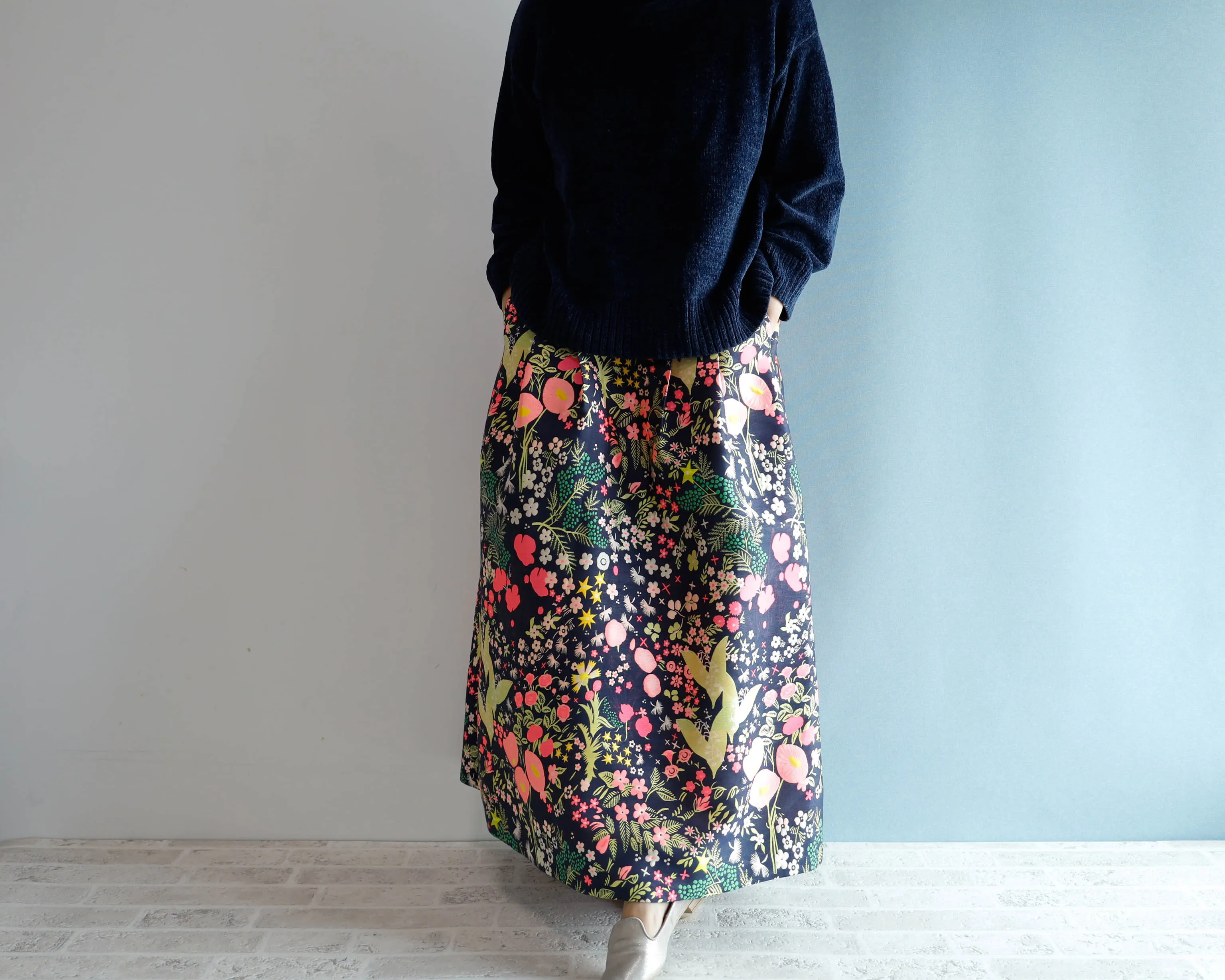 <S17A90> CRAZY WOVEN Skirt  -Length 90cm