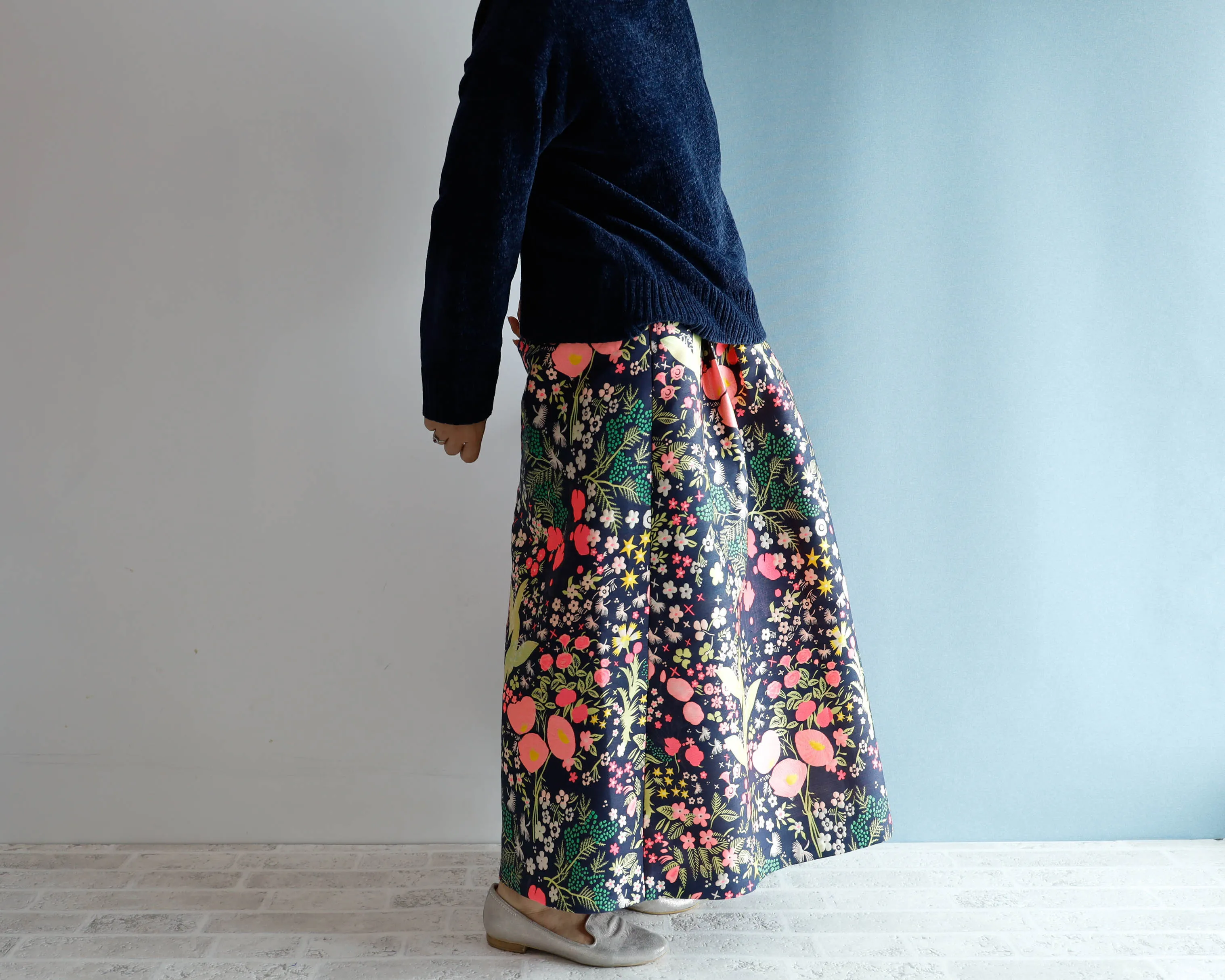 <S17A90> CRAZY WOVEN Skirt  -Length 90cm