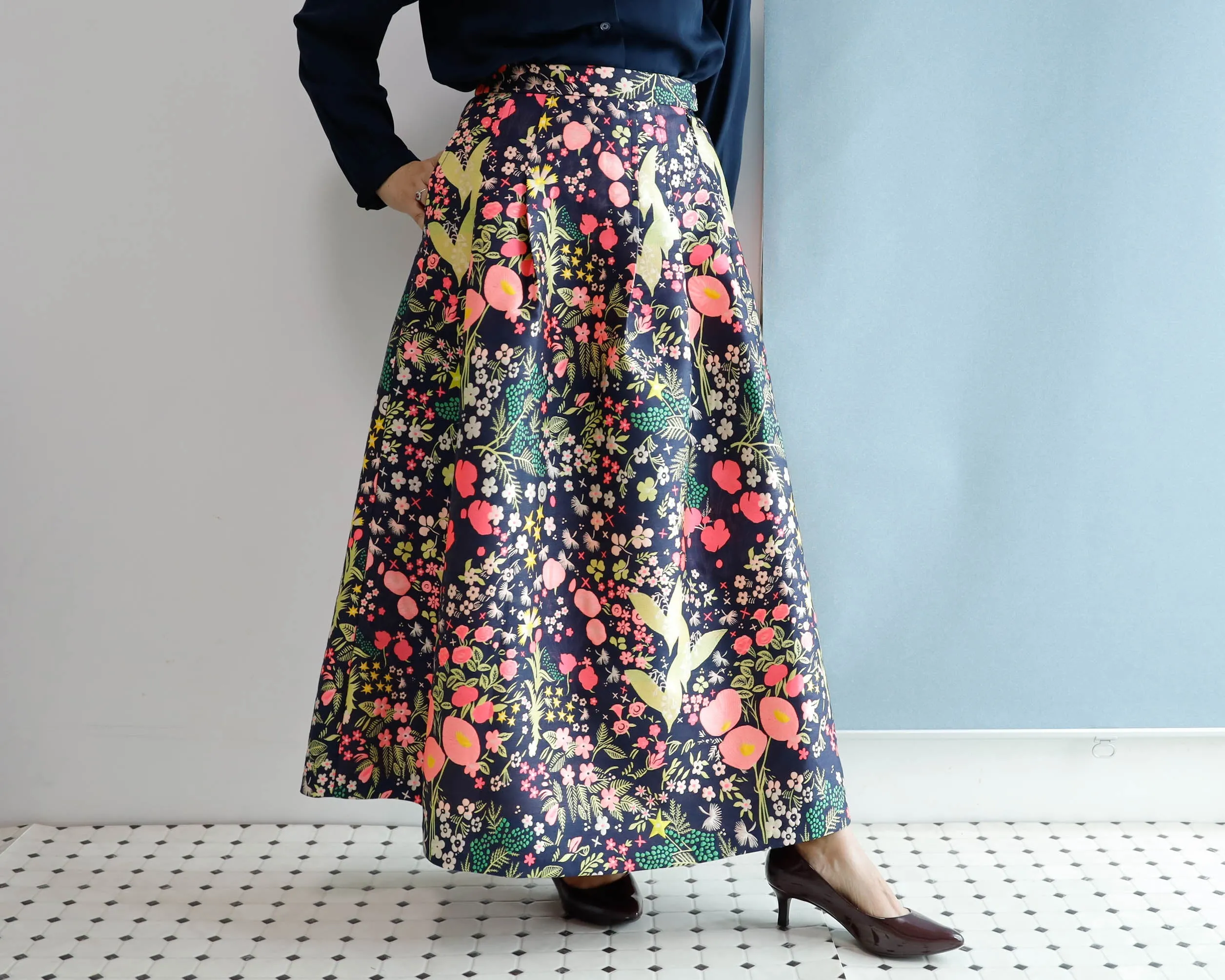 <S17A90> CRAZY WOVEN Skirt  -Length 90cm