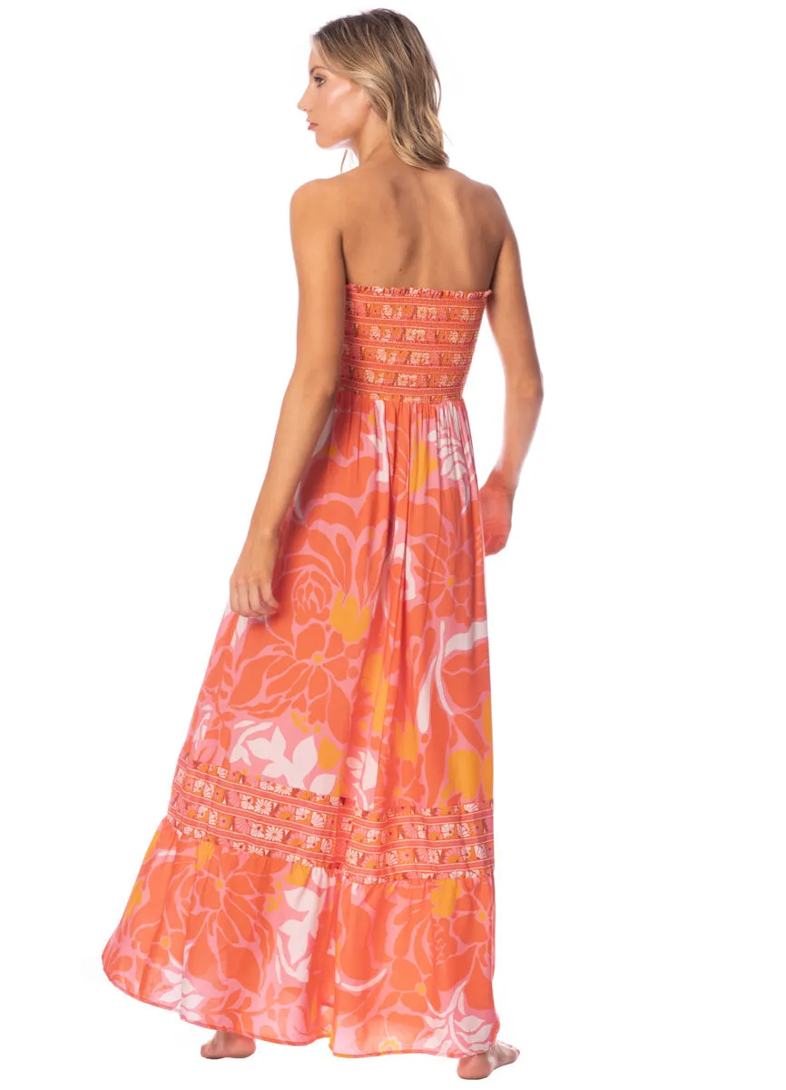 Maaji Retro Peach Flowers Bewitched Long Dress