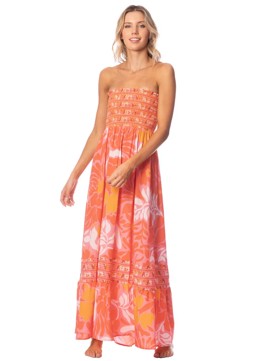 Maaji Retro Peach Flowers Bewitched Long Dress