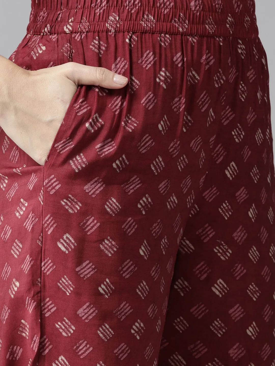 Maroon Sequinned Dupatta Set