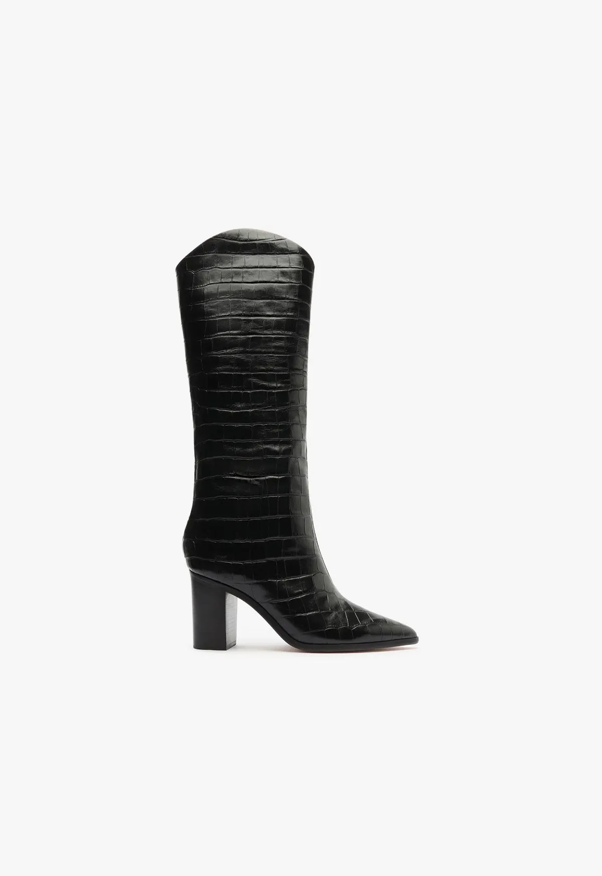 Maryana Block Wide Crocodile Boot